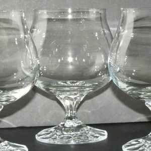 Single Bohemia Crystal Diana Brandy Snifter Vintage Glass Goblet Czech Republic